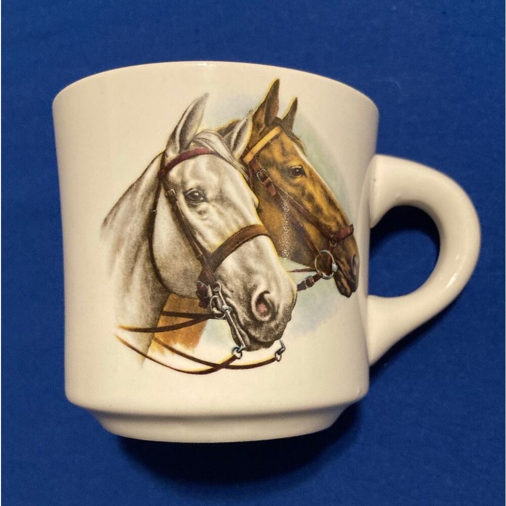 Vintage Horse Coffee Tea Mugs (2) One Conrad Crafters